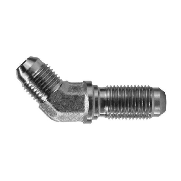 Bulkhead Union Elbow, 9/16-18 Nominal, 37° SAE JIC Flare, 45°, Steel