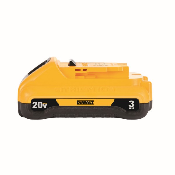 Cordless Tool Battery, Compact Rechargeable, Bare Tool/Kit: Tool, Lithium-Ion Battery, 3 Ah Battery, 20 VDC Charge, For Use With: All 20 V Power Tools, 5.1 in L x 2.1 in H