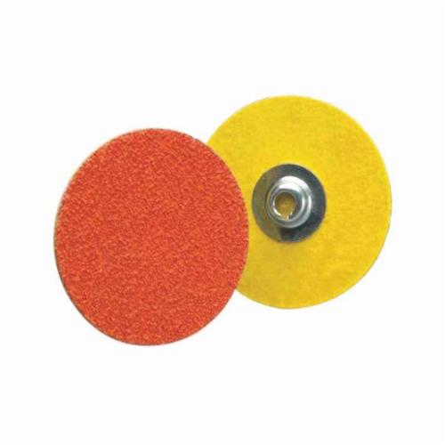 Coated Abrasive Quick-Change Disc, Heavy Duty, Series: R980P, Type TS (Type II) Attachment, 2 in Diameter Disc, Ceramic Alumina Abrasive, 50 Grit, Coarse Grade, 3-Ply Polyester Backing, Y-Weight Backing Weight, 30000 RPM Maximum