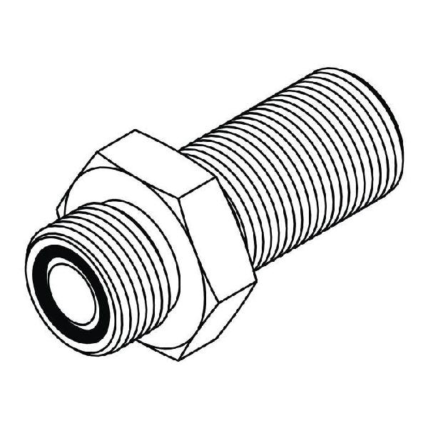 Bulkhead Union, Straight, Series: FF2700, 2-12 Nominal, Male O-Ring Face Seal End Style, Steel, Trivalent Chromate Plated, Silver