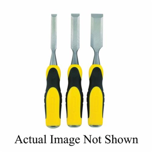 Wood Chisel Set, Bi-Material Short Blade, 1/2 to 1 in Chisel, 9 in Overall Length, 3 Number of Chisels, 3 Piece, 16-308 9 in L x 1/2 in W, 16-312 9 in L x 3/4 in W, 16-316 9 in L x 1 in W Chisel Set Contents, Yes Corrosion-Resistant, Steel, Lacquered