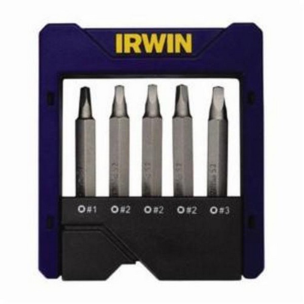 Pocket Case Insert Bit Set, Standard, 5 Piece, 2 in L, 1/4 in Hex Shank, High Grade S2 Steel, Black Oxide