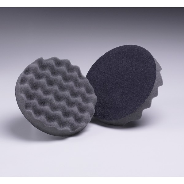 Polishing Pad, Regular Soft Density, Hook and Loop Attachment, 76.2 mm Overall Diameter, Polyurethane Foam Pad, Black