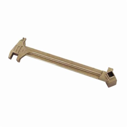 Drum Bung Wrench, Non-Sparking, For Use With: Most Industrial Drum, 15 in Length, Offset Handle, Bronze Alloy, Natural