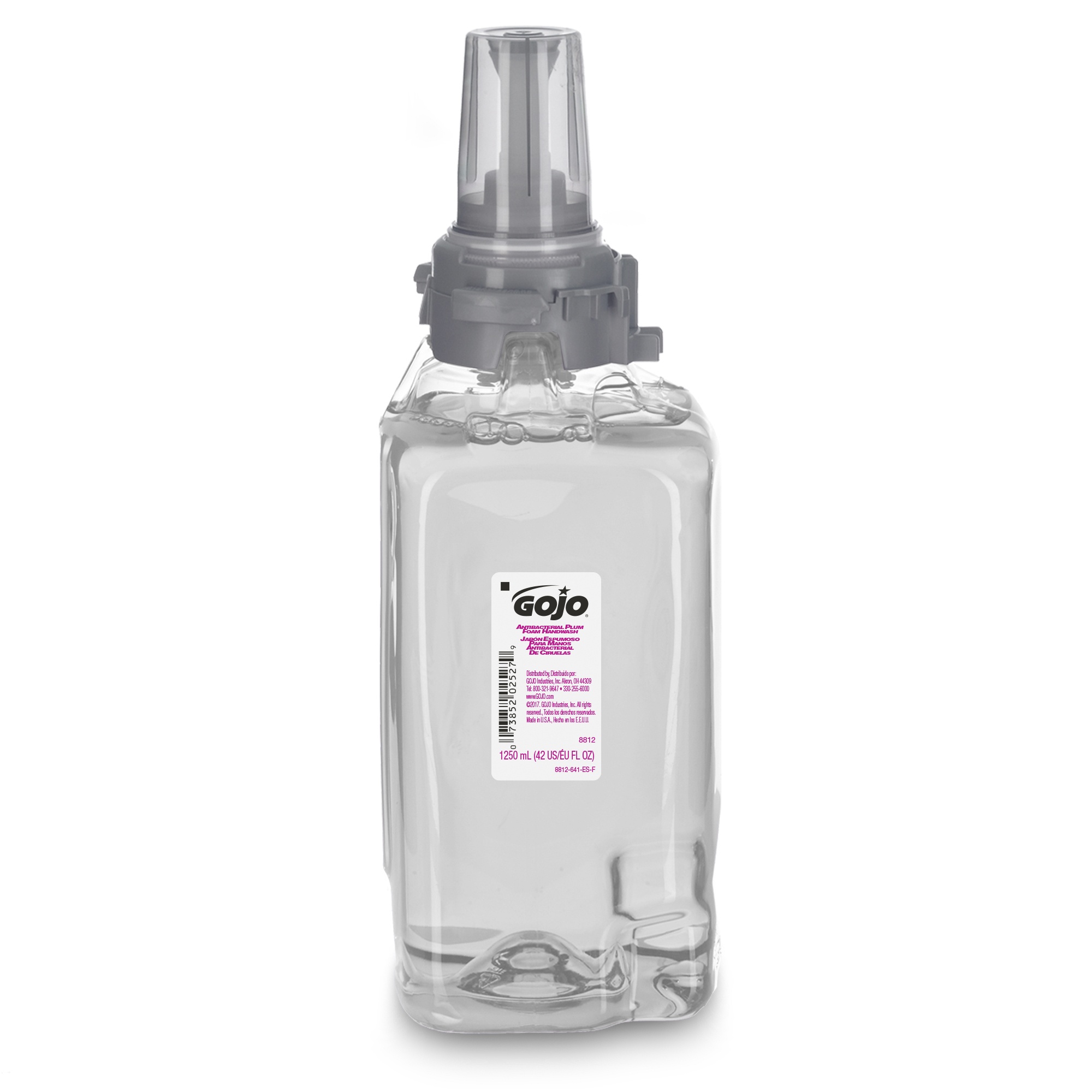 Antibacterial Handwash, 1250 mL Nominal Capacity, Dispenser Refill, Foam, Clear/Purple, Plum Citrus