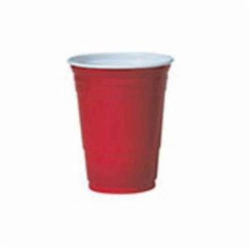 Cold Party Cup, Iconic, 16 oz. Capacity, Polystyrene Plastic, Red
