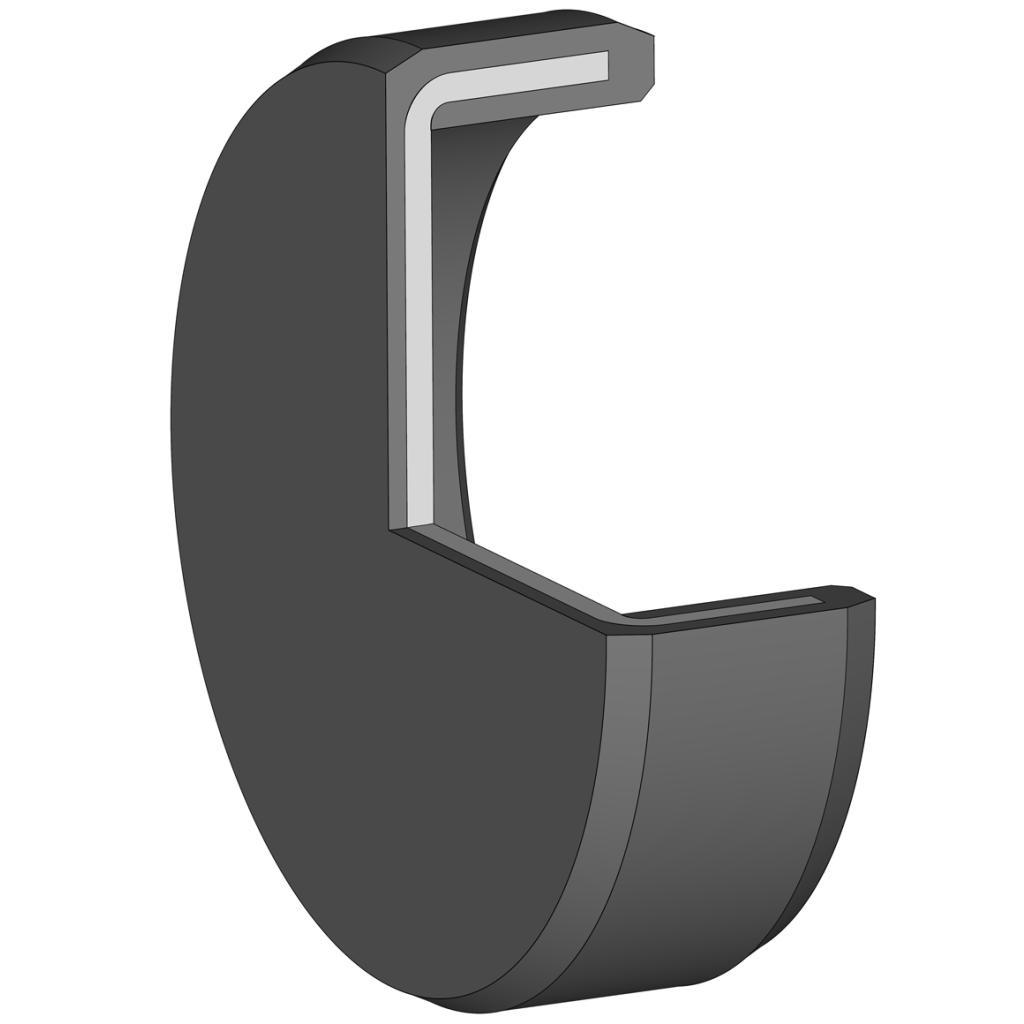 End Cap, Self-Retaining, Series: VER01, 42 mm OD, 7 mm Width, NBR Housing Material, Black