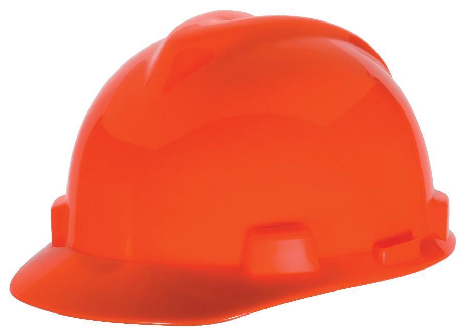 Hard Hat, Front Brim, Standard Size, Fits Minimum Hat Size: 6-1/2, Fits Maximum Hat Size: 8, Hi-Viz Orange, Polyethylene, 1-Touch® Adjustment Suspension, ANSI Electrical Class Rating: Class E, ANSI Impact Rating: Type I, Slotted: Yes